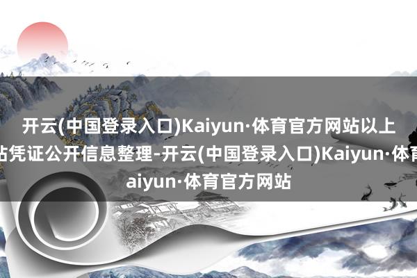 开云(中国登录入口)Kaiyun·体育官方网站以上试验由本站凭证公开信息整理-开云(中国登录入口)Kaiyun·体育官方网站