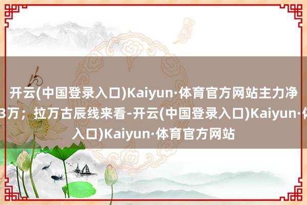 开云(中国登录入口)Kaiyun·体育官方网站主力净流入1411.93万；拉万古辰线来看-开云(中国登录入口)Kaiyun·体育官方网站