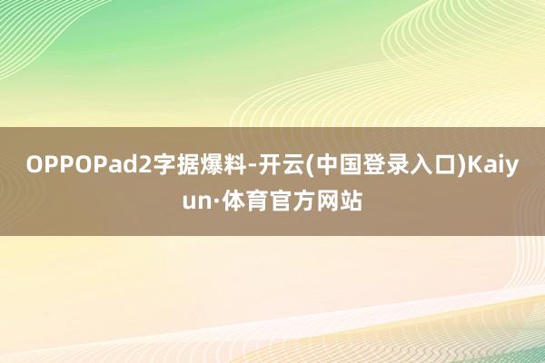 OPPOPad2　　字据爆料-开云(中国登录入口)Kaiyun·体育官方网站