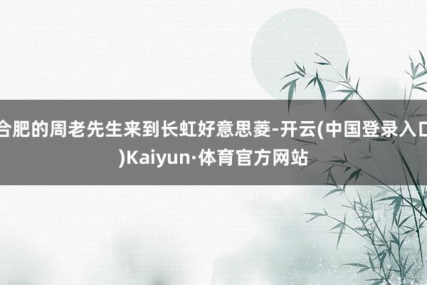 合肥的周老先生来到长虹好意思菱-开云(中国登录入口)Kaiyun·体育官方网站