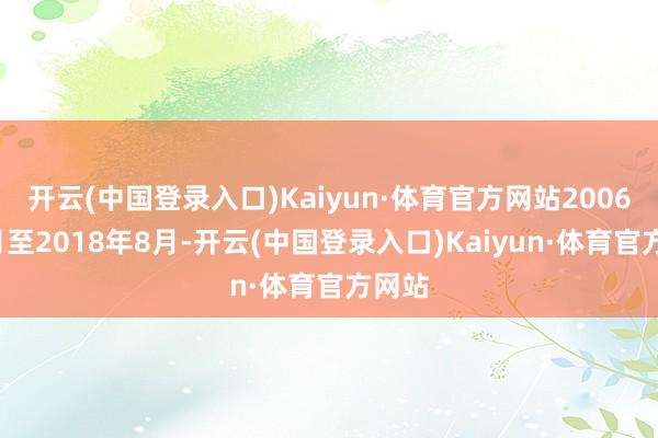 开云(中国登录入口)Kaiyun·体育官方网站2006年2月至2018年8月-开云(中国登录入口)Kaiyun·体育官方网站