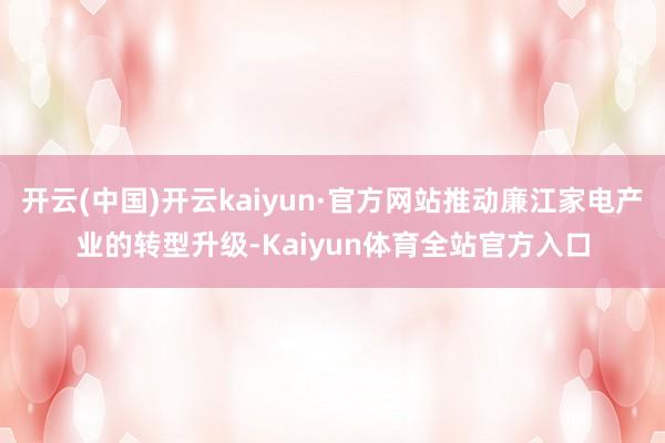 开云(中国)开云kaiyun·官方网站推动廉江家电产业的转型升级-Kaiyun体育全站官方入口