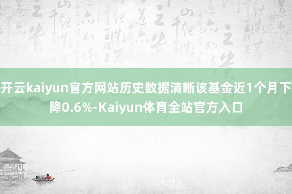 开云kaiyun官方网站历史数据清晰该基金近1个月下降0.6%-Kaiyun体育全站官方入口