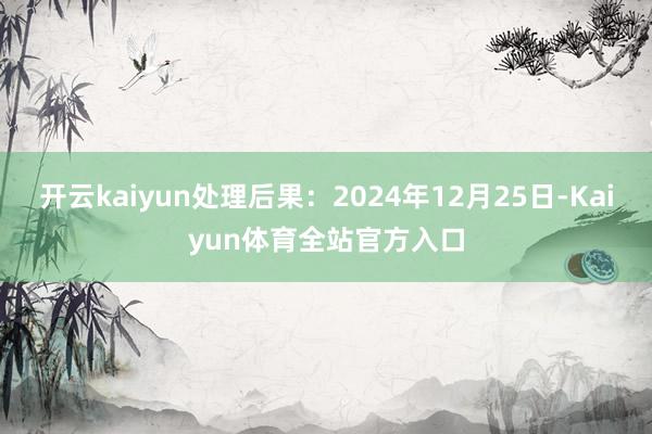 开云kaiyun处理后果：2024年12月25日-Kaiyun体育全站官方入口