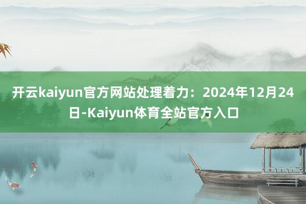 开云kaiyun官方网站处理着力：2024年12月24日-Kaiyun体育全站官方入口